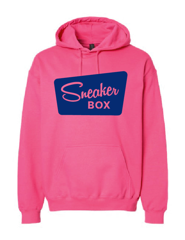 Sneaker Box Hoodie, Large Blue Logo
