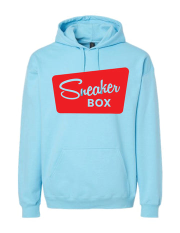 Buy light-blue-large-red-logo Sneaker Box Hoodie, Large Red Logo