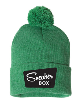 Sneaker Box Beanie w/Pom - Black Logo