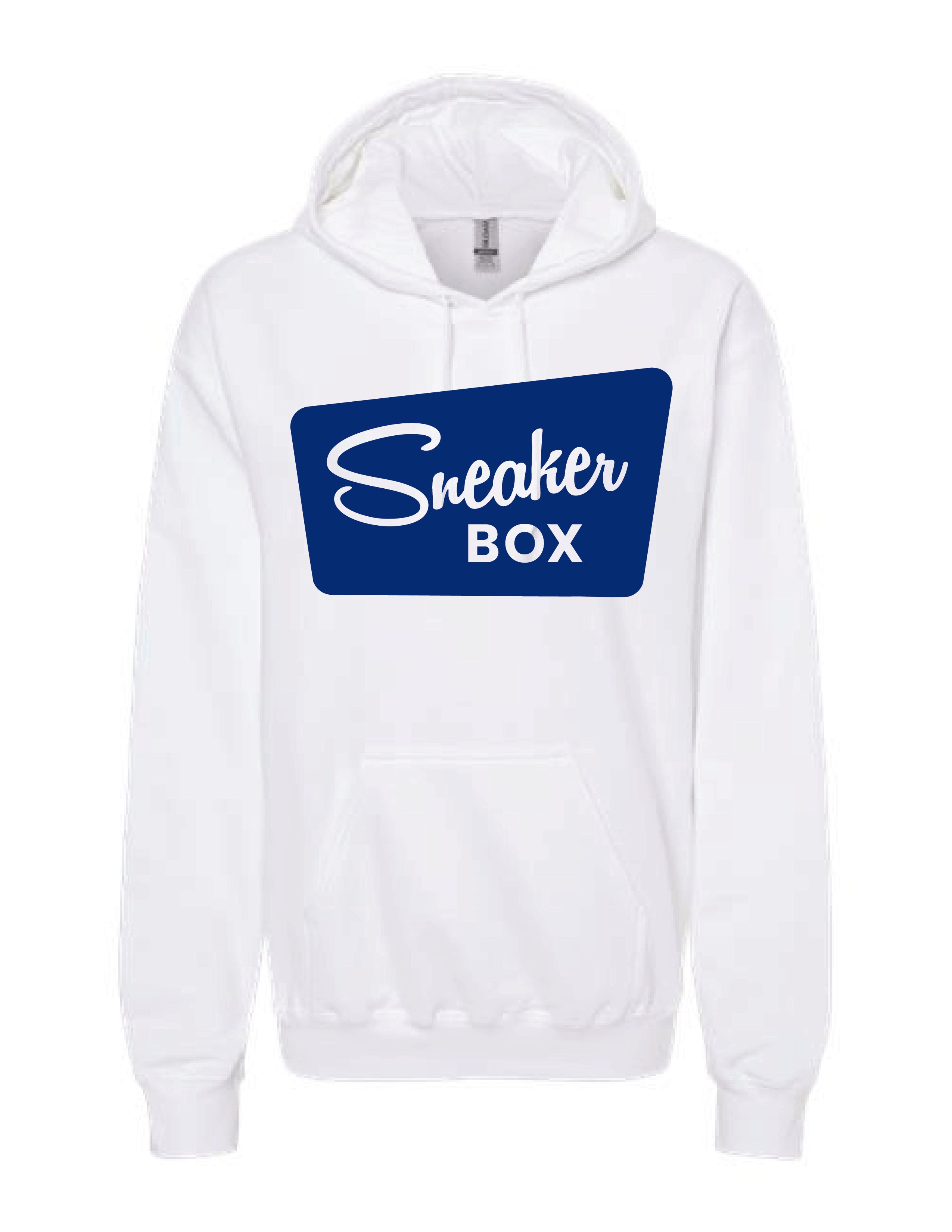 Sneaker Box Hoodie, Large Blue Logo