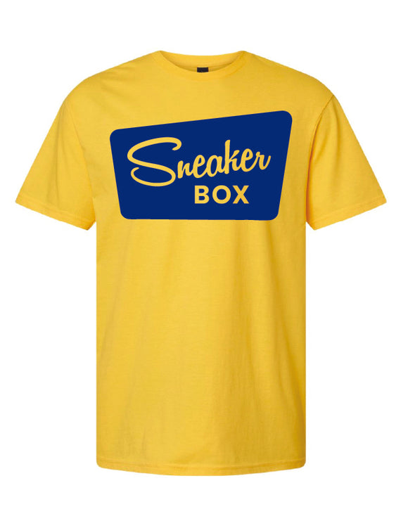 Sneaker Box T-Shirt, Large Blue Logo