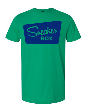 Sneaker Box T-Shirt, Large Blue Logo - 0