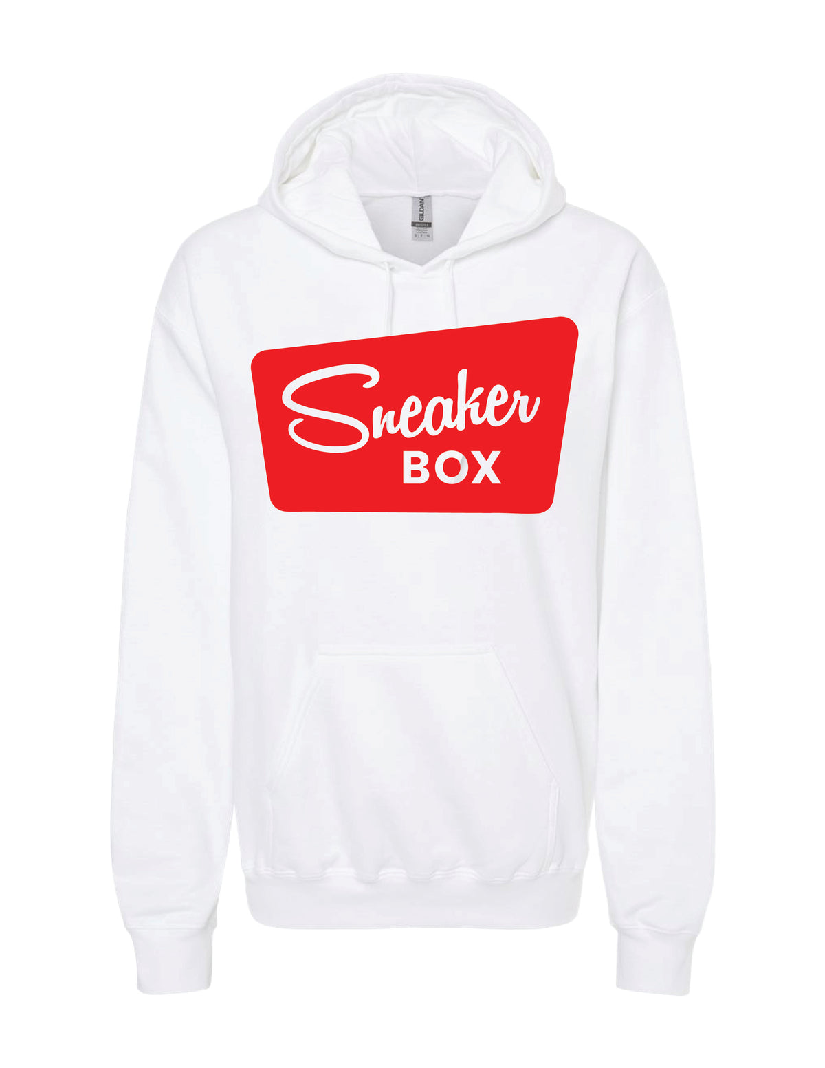 Sneaker Box Hoodie, Large Red Logo