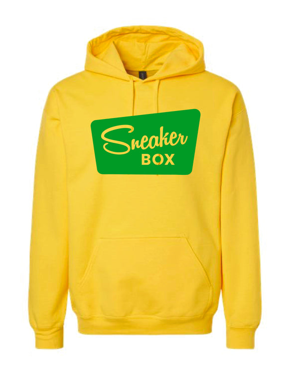 Sneaker Box Hoodie, Large Green Logo
